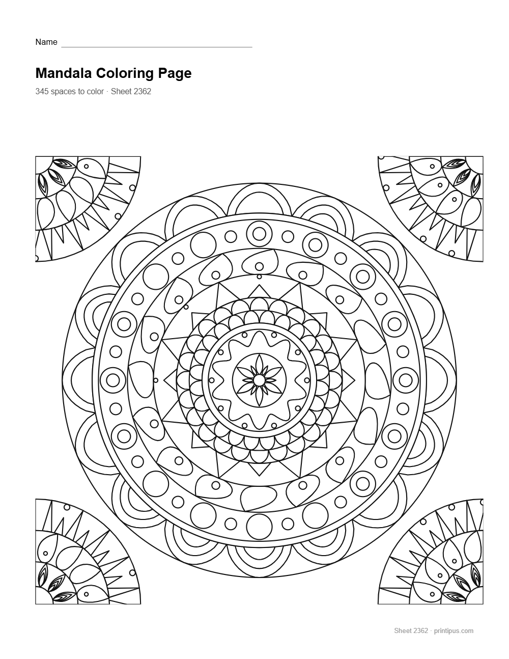 Boho Mandala Coloring Sheet #011 – Lace & Pearl