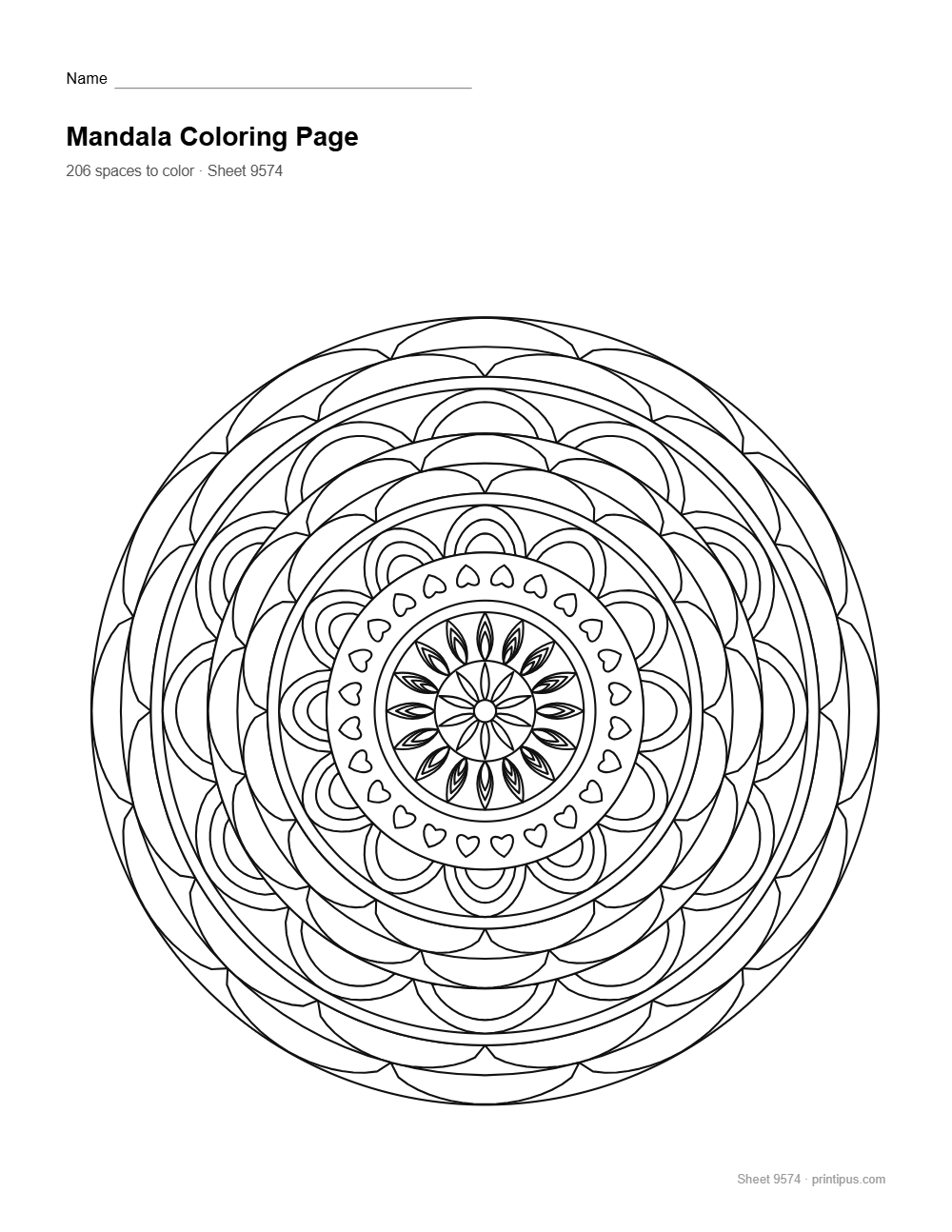 Floral Mandala Coloring Sheet #017 – Scale & Lace