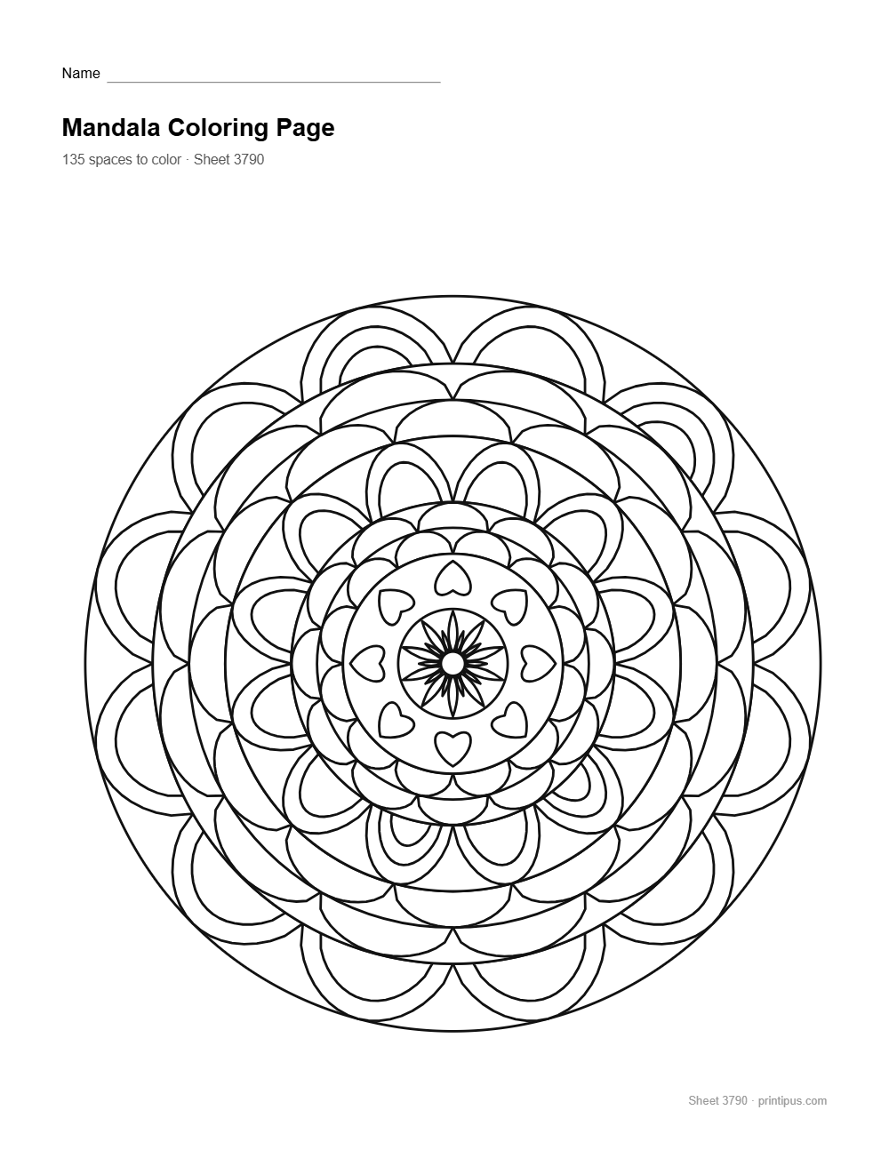 Floral Mandala Coloring Sheet #028 – Lace & Scale