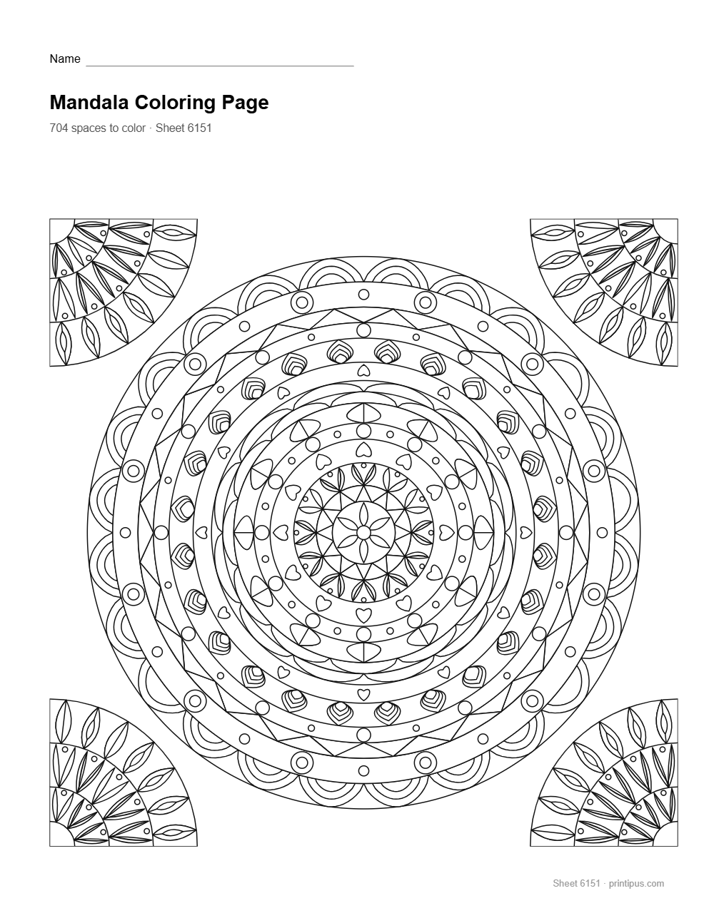 Floral Mandala Coloring Sheet #006 – Lace & Pearl