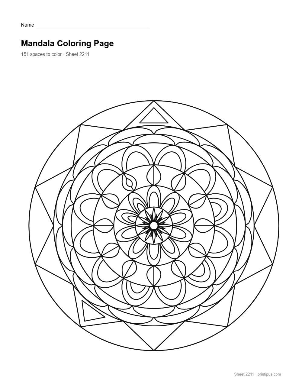 Mandala Coloring Sheet #016 – Prism & Scale