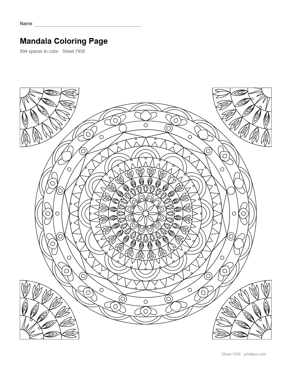 Mandala Coloring Sheet #024 – Lace & Lotus
