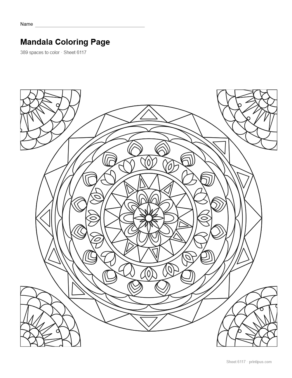 Mandala Coloring Sheet #005 – Prism & Scale