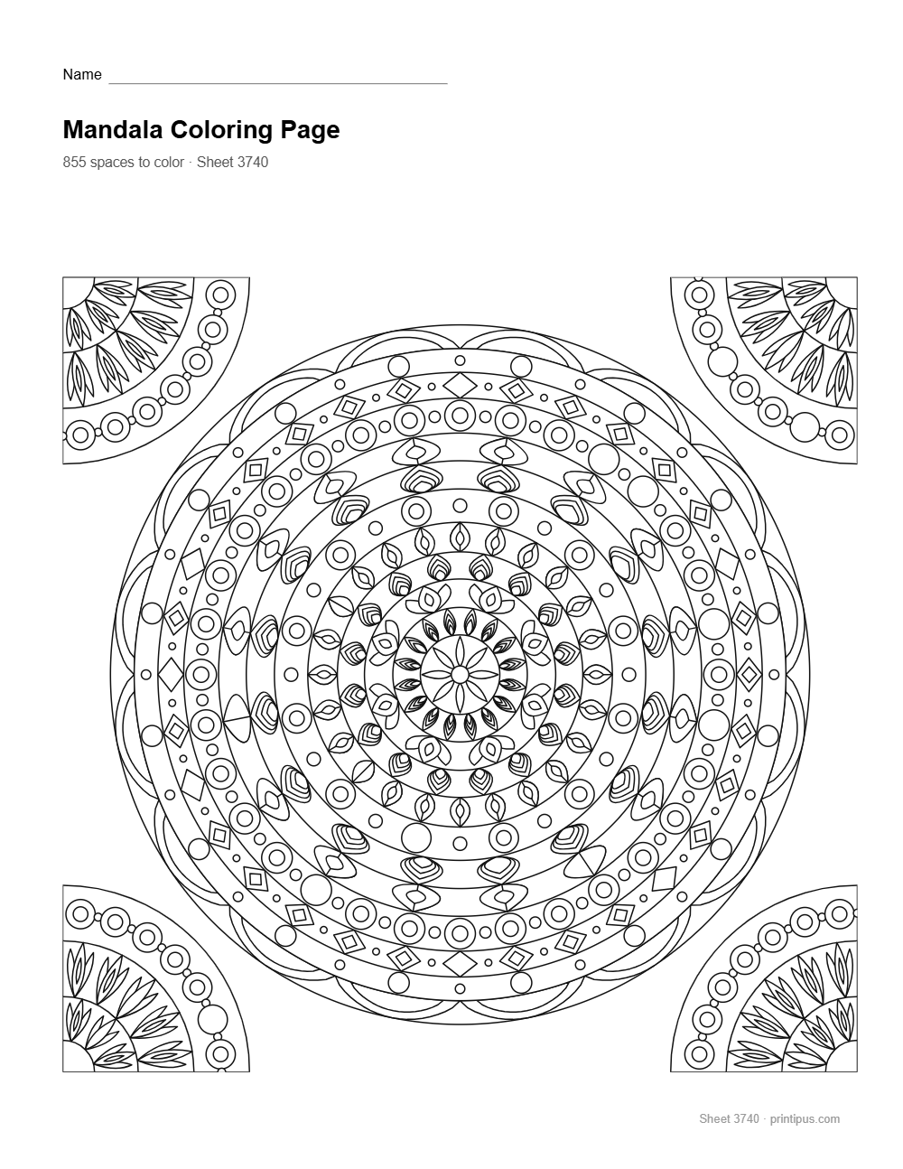 Mandala Coloring Sheet #009 – Lace & Pearl
