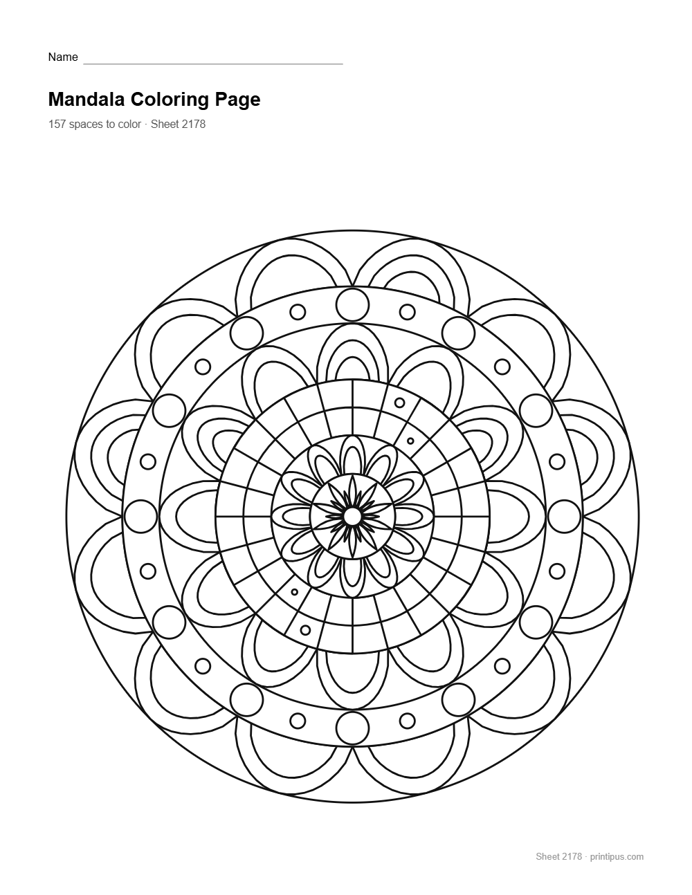 Zentangle Mandala Coloring Sheet #004 – Lace & Pearl
